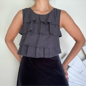 Vintage velvet black maxi dress